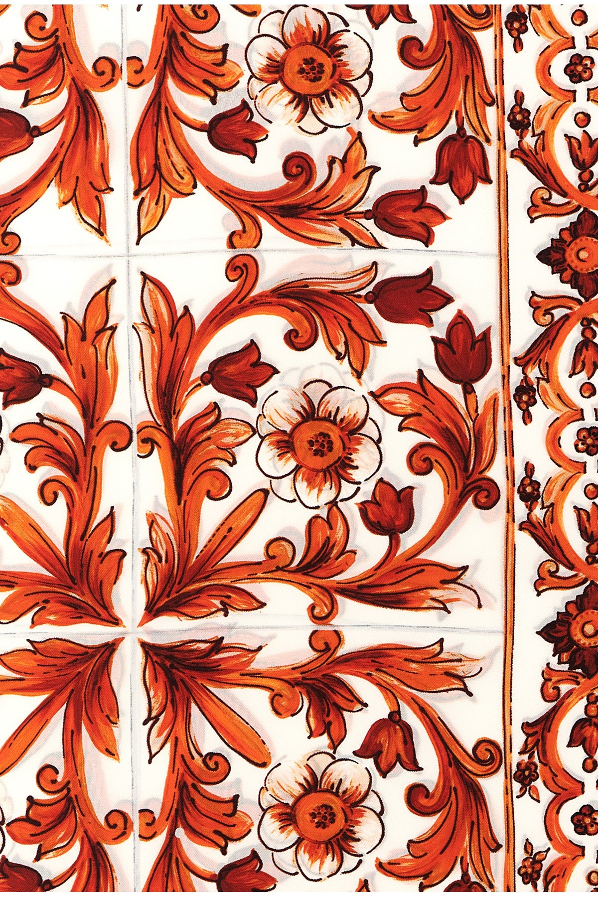 maiolica print silk twill scarf