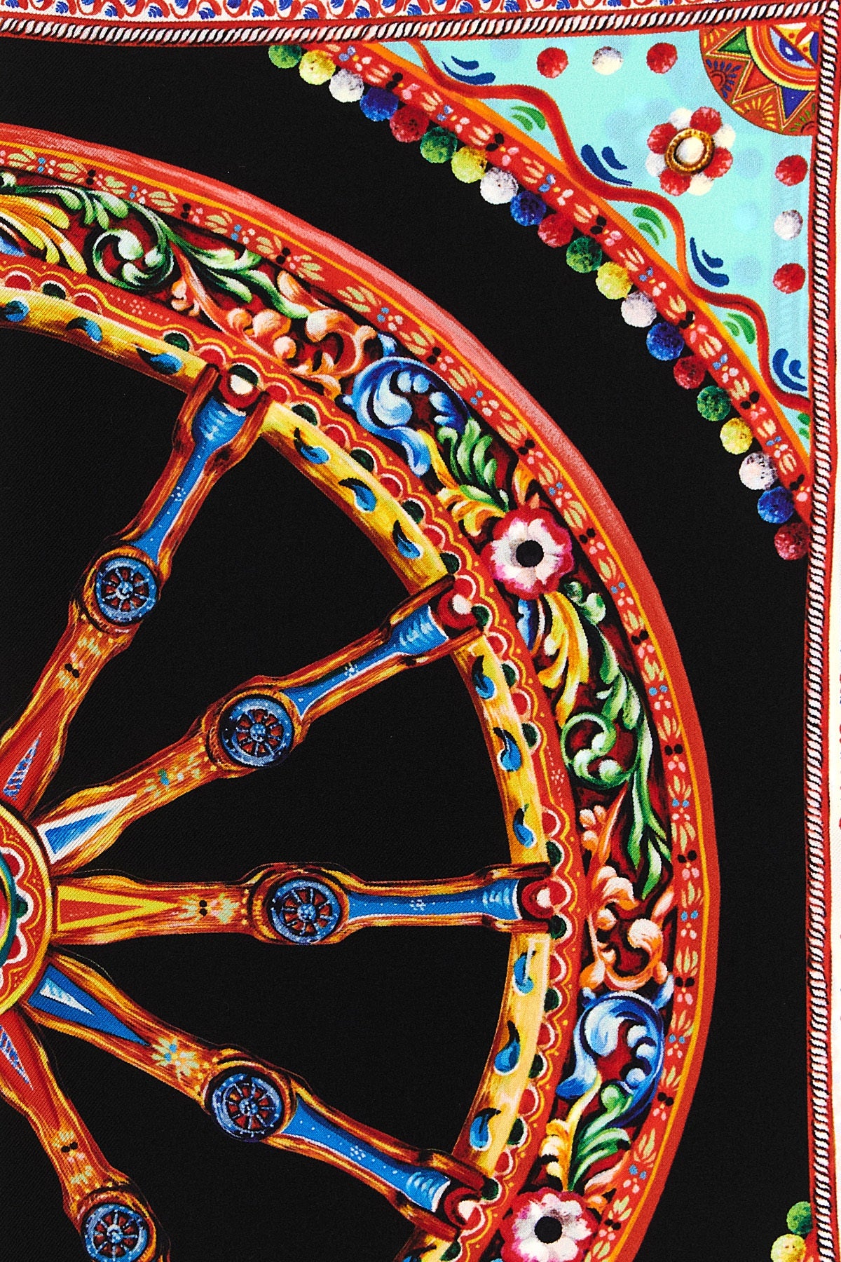 carretto print silk twill scarf