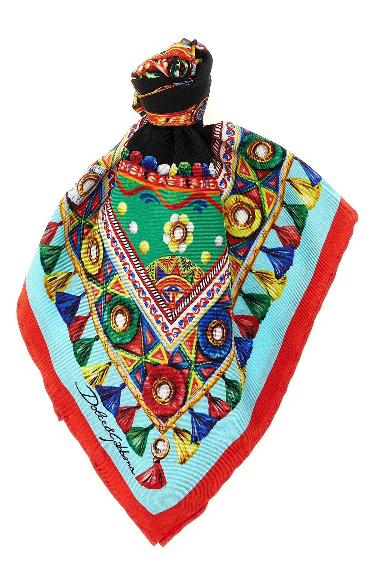 carretto print silk twill scarf