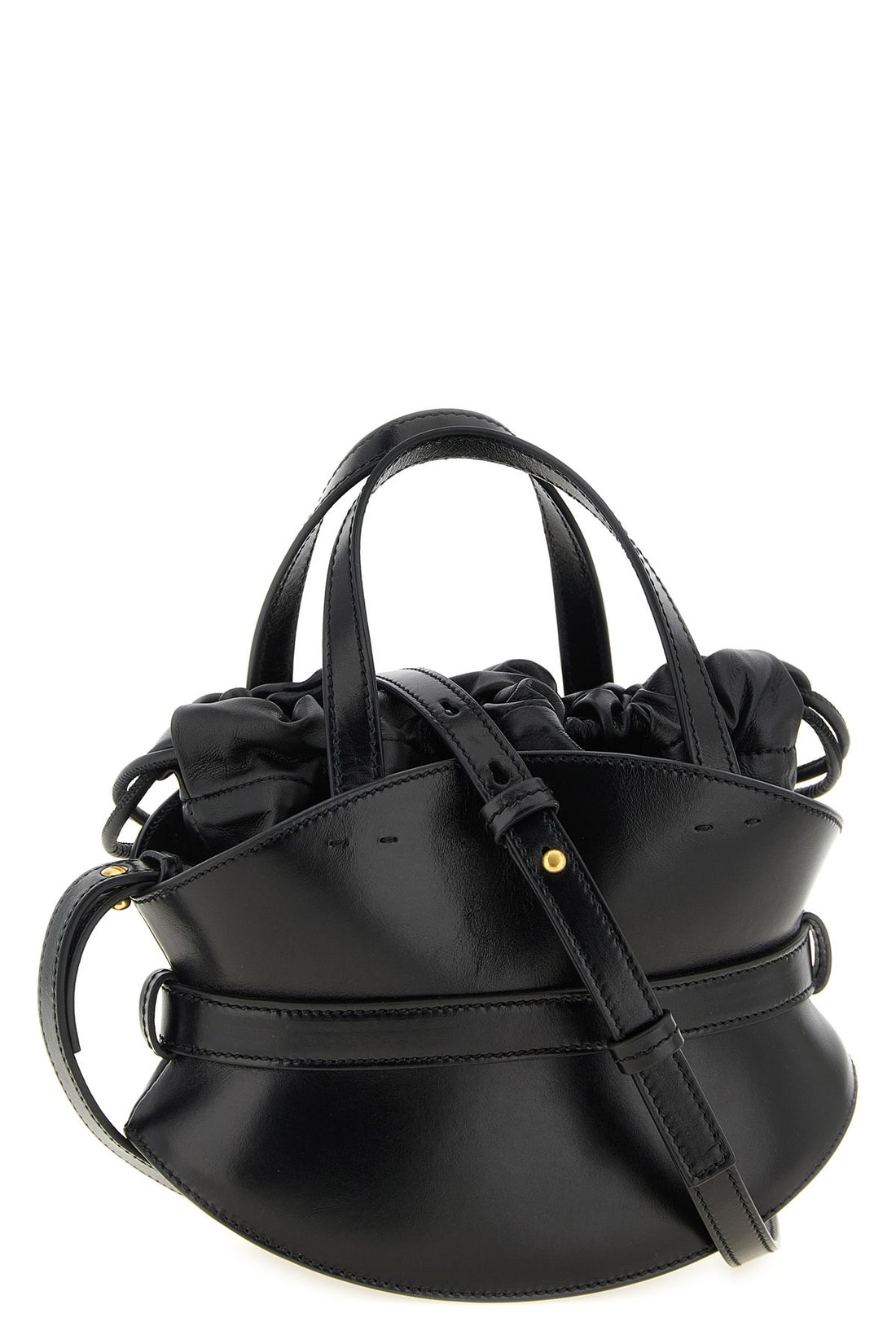 BALMAIN OS the black balmain shuffle mini handbag is made of fine smooth calf leather
