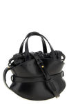 the black balmain shuffle mini handbag is made of fine smooth calf leather