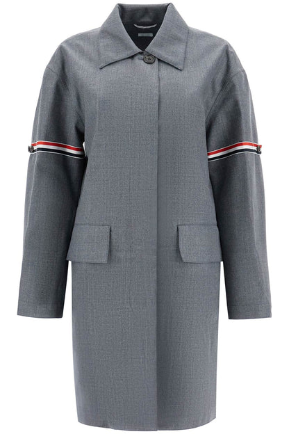 waterproof technical wool coat with rwb stripes