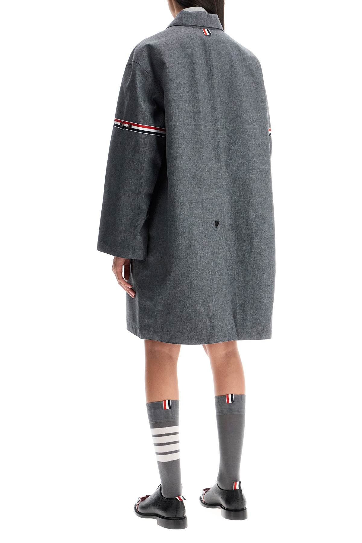 waterproof technical wool coat with rwb stripes