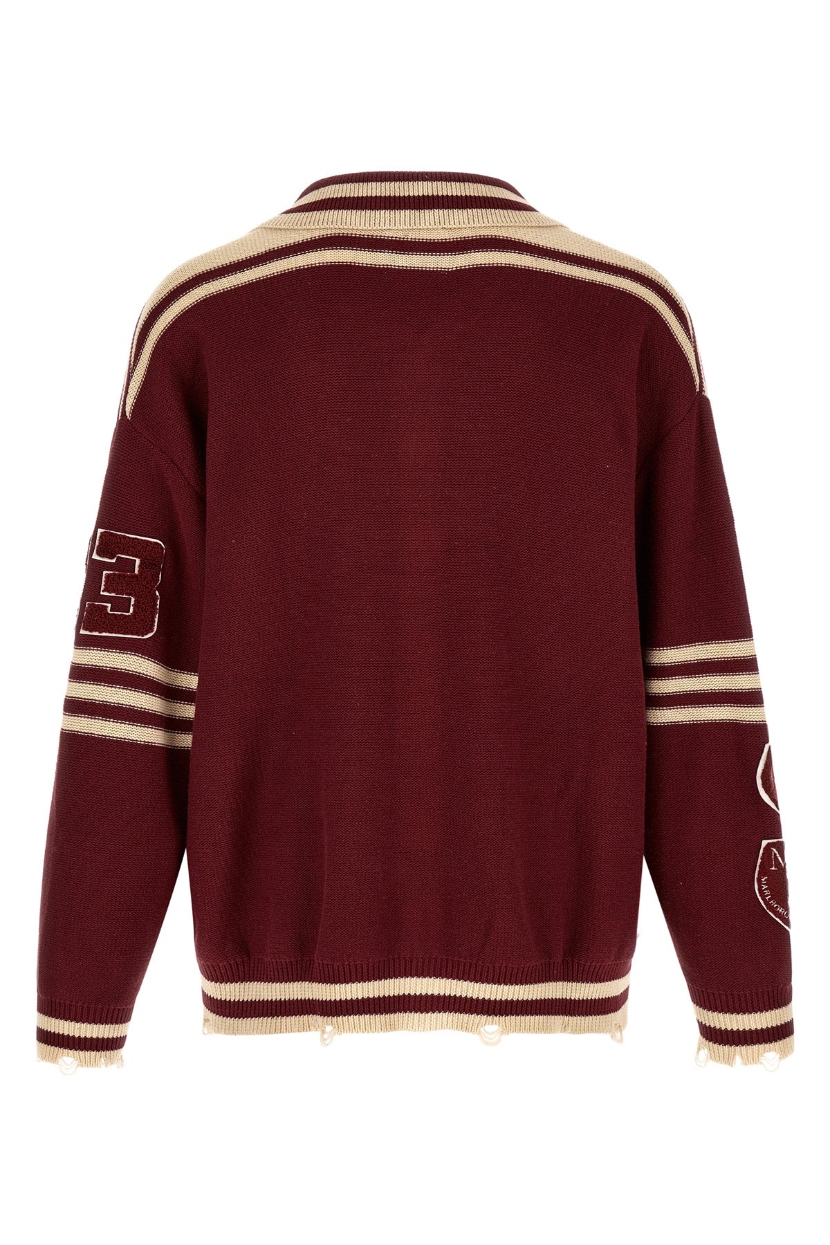 the found fin varsity patch collar cardigan