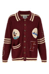 the found fin varsity patch collar cardigan
