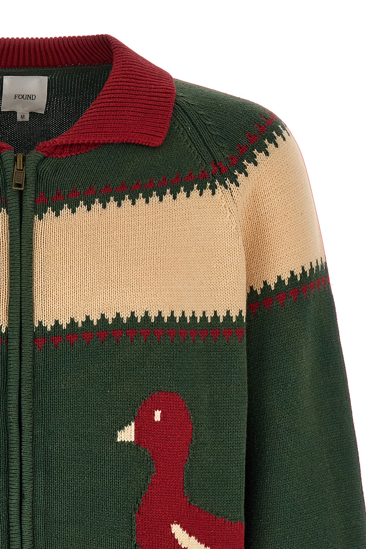 the found cardigan features a silhouette