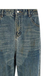 double knee carpenter vintage-washed cotton jeans