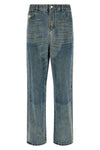 double knee carpenter vintage-washed cotton jeans