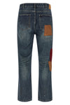 patchwork jeans in sturdy washed cotton denim that enhances the natural discol