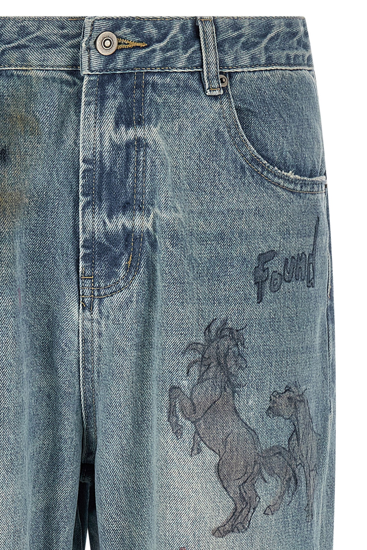 hand art jeans in durable medium weight cotton