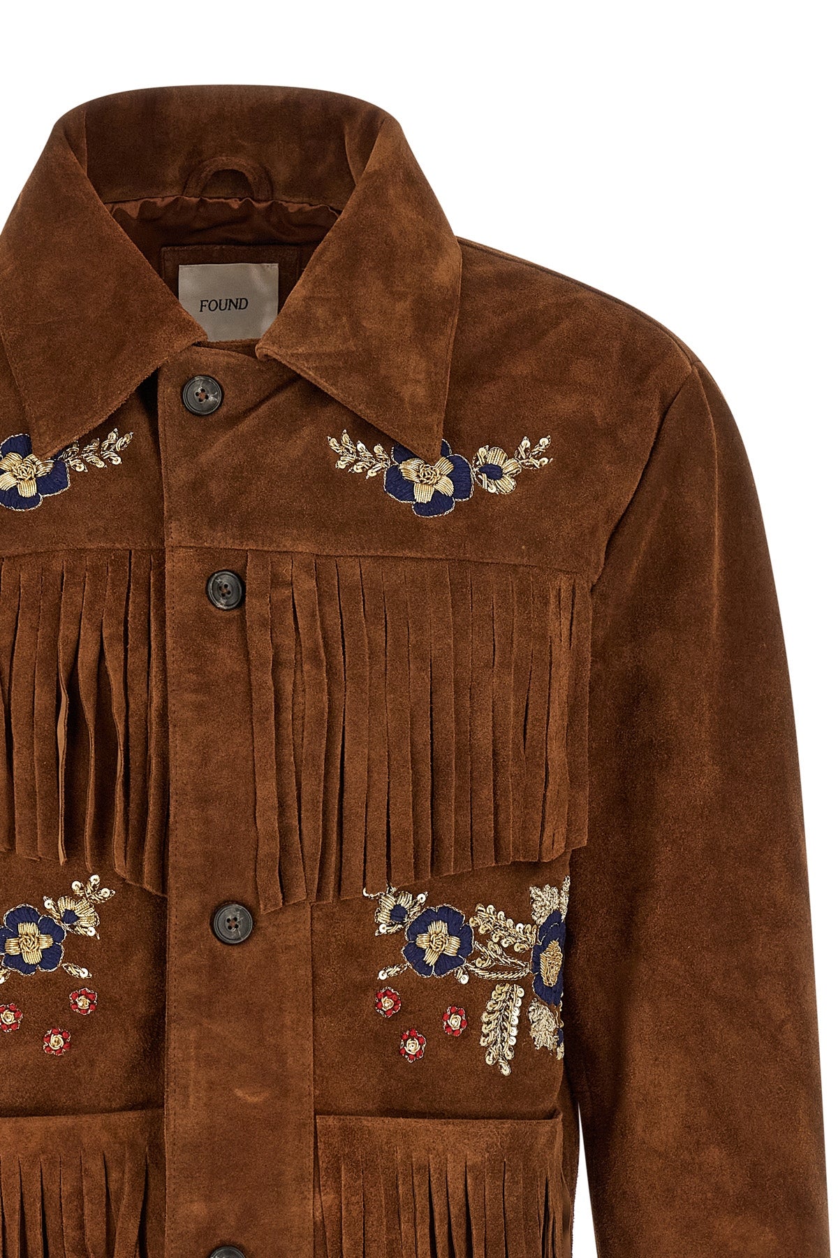 western inspired jacket in soft full-grain suede