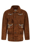 western inspired jacket in soft full-grain suede
