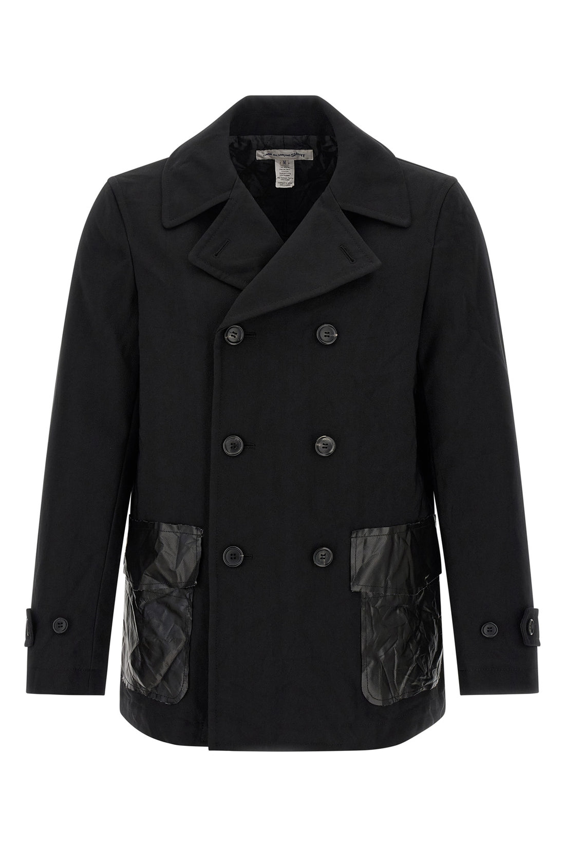 COMME DES GARCONS SHIRT L double-breasted canvas caban