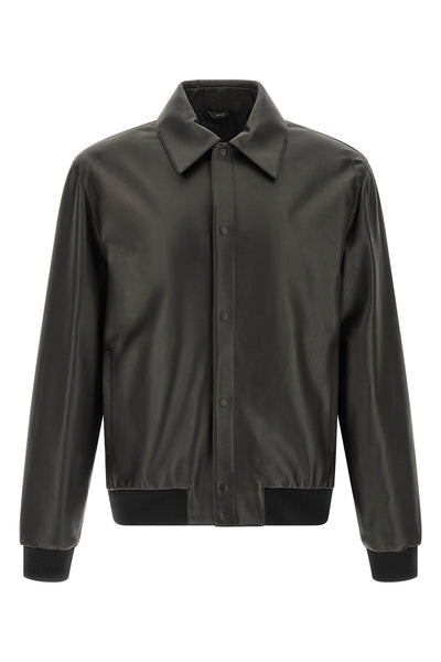 smooth leather blouson