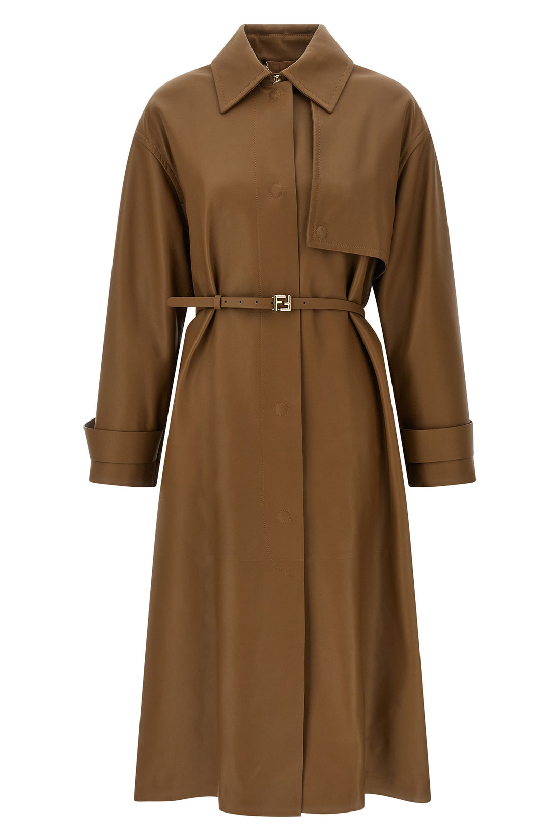 FENDI 40 nappa midi trench coat