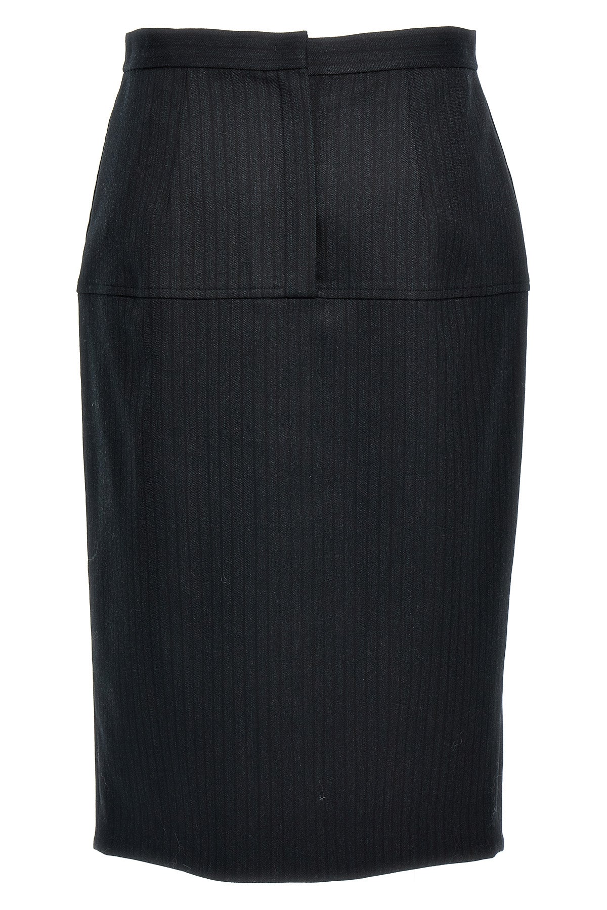 pinstripe wool skirt