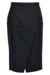 pinstripe wool skirt