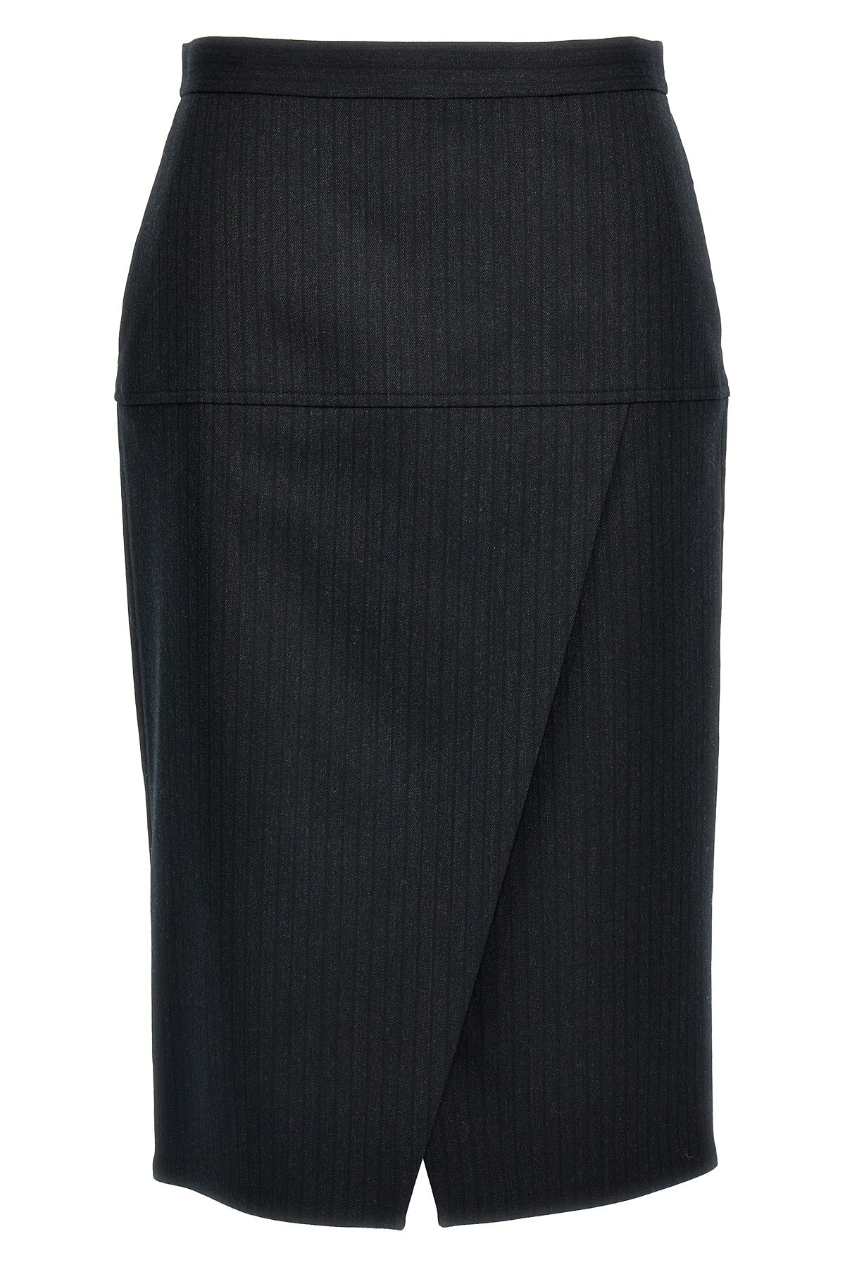 pinstripe wool skirt