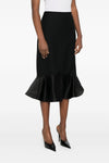 midi skirt in wool grain de poudre