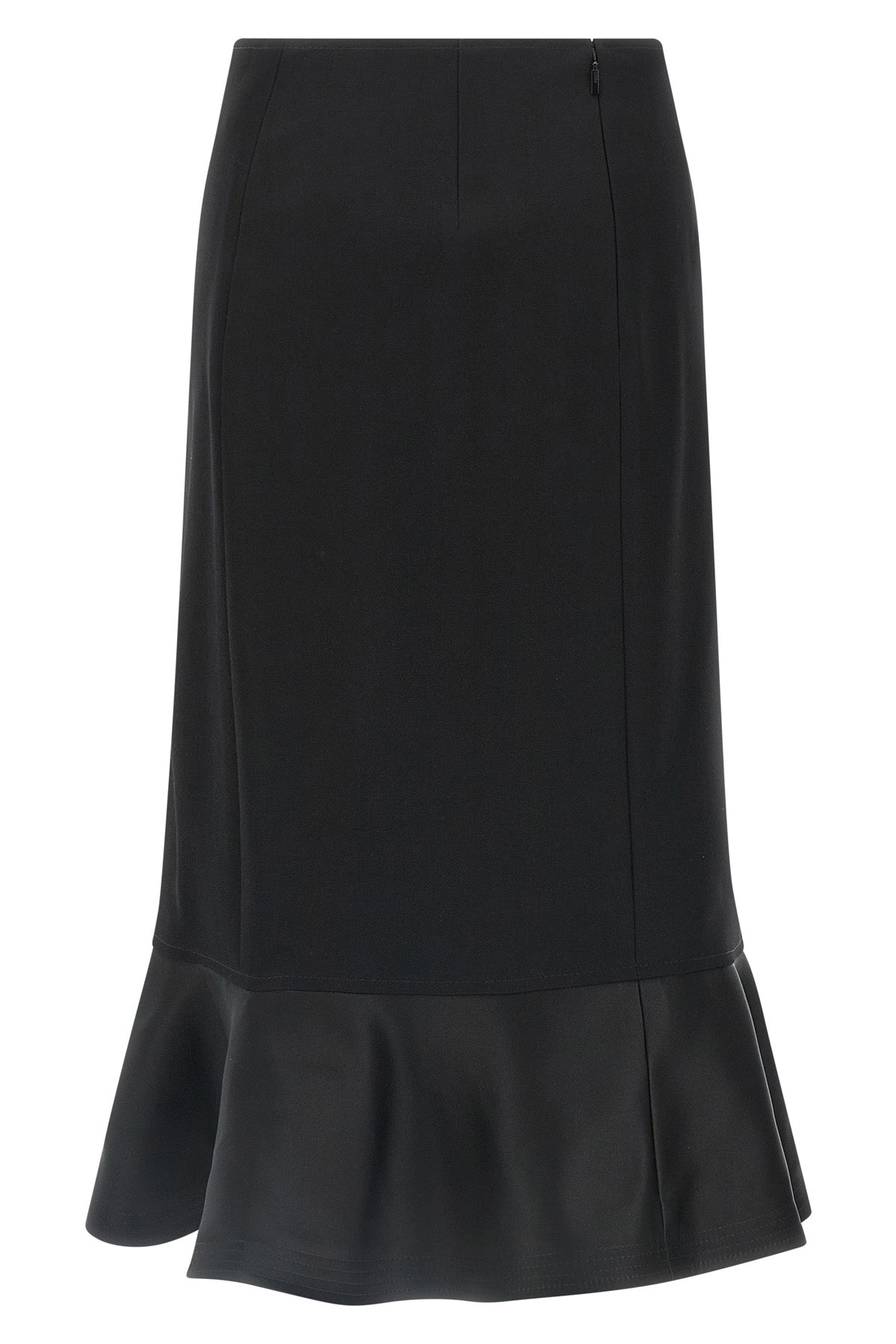 midi skirt in wool grain de poudre