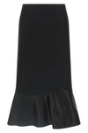 midi skirt in wool grain de poudre