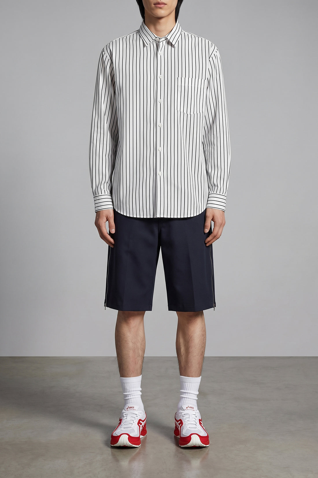 COMME DES GARCONS SHIRT L bermuda shorts in herringbone fabric