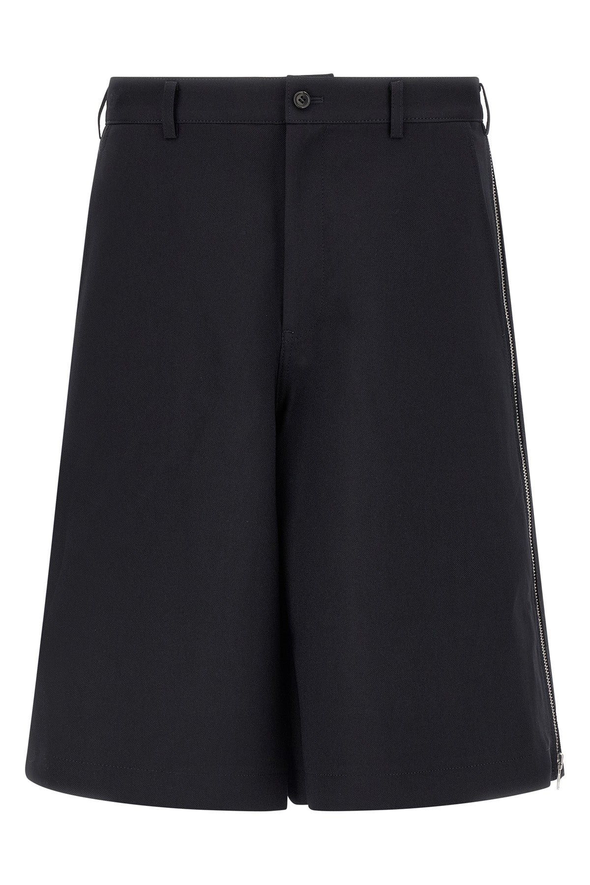 bermuda shorts in herringbone fabric