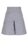 striped cotton poplin bermuda shorts