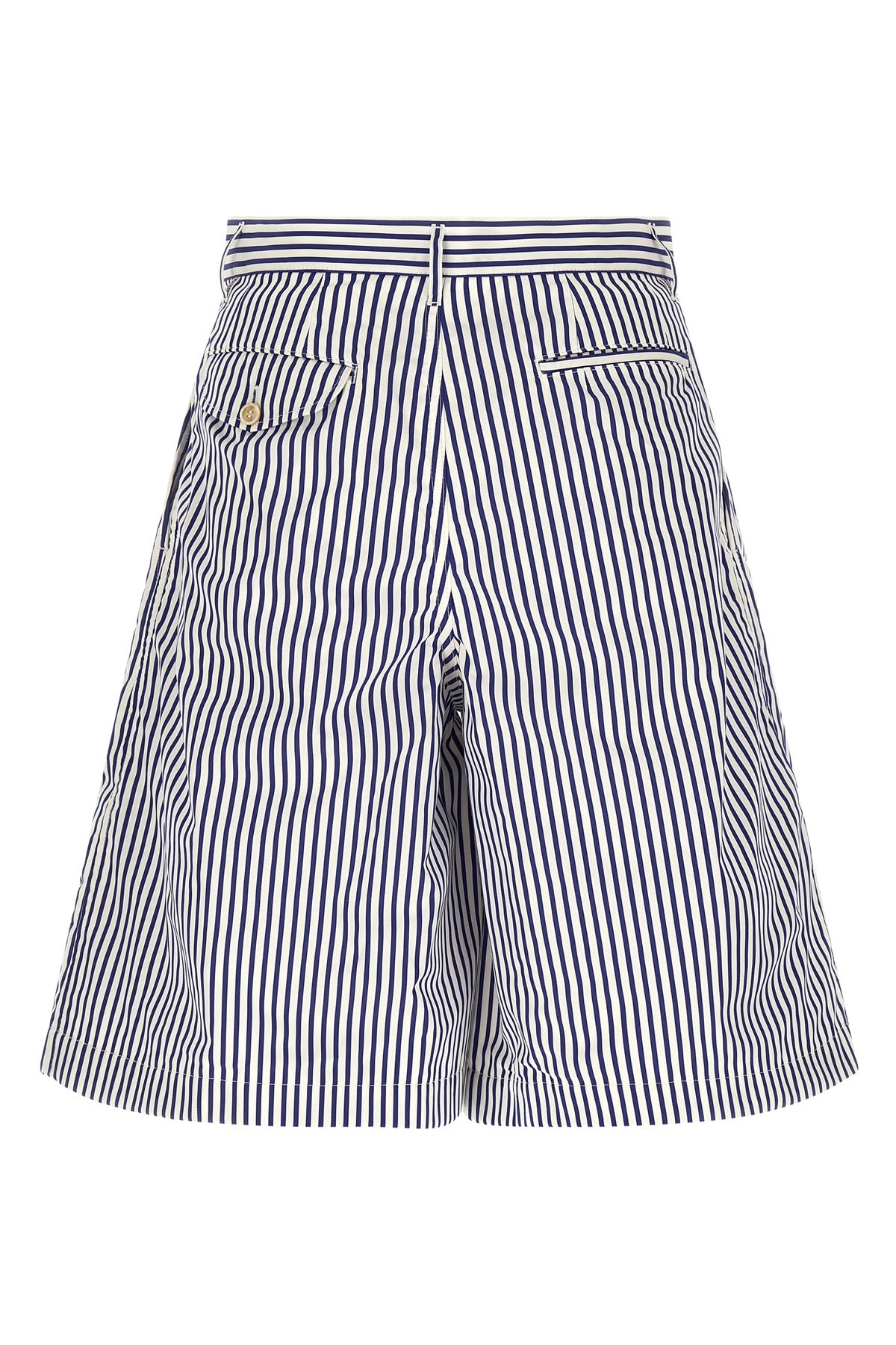 striped cotton poplin bermuda shorts