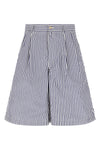 striped cotton poplin bermuda shorts