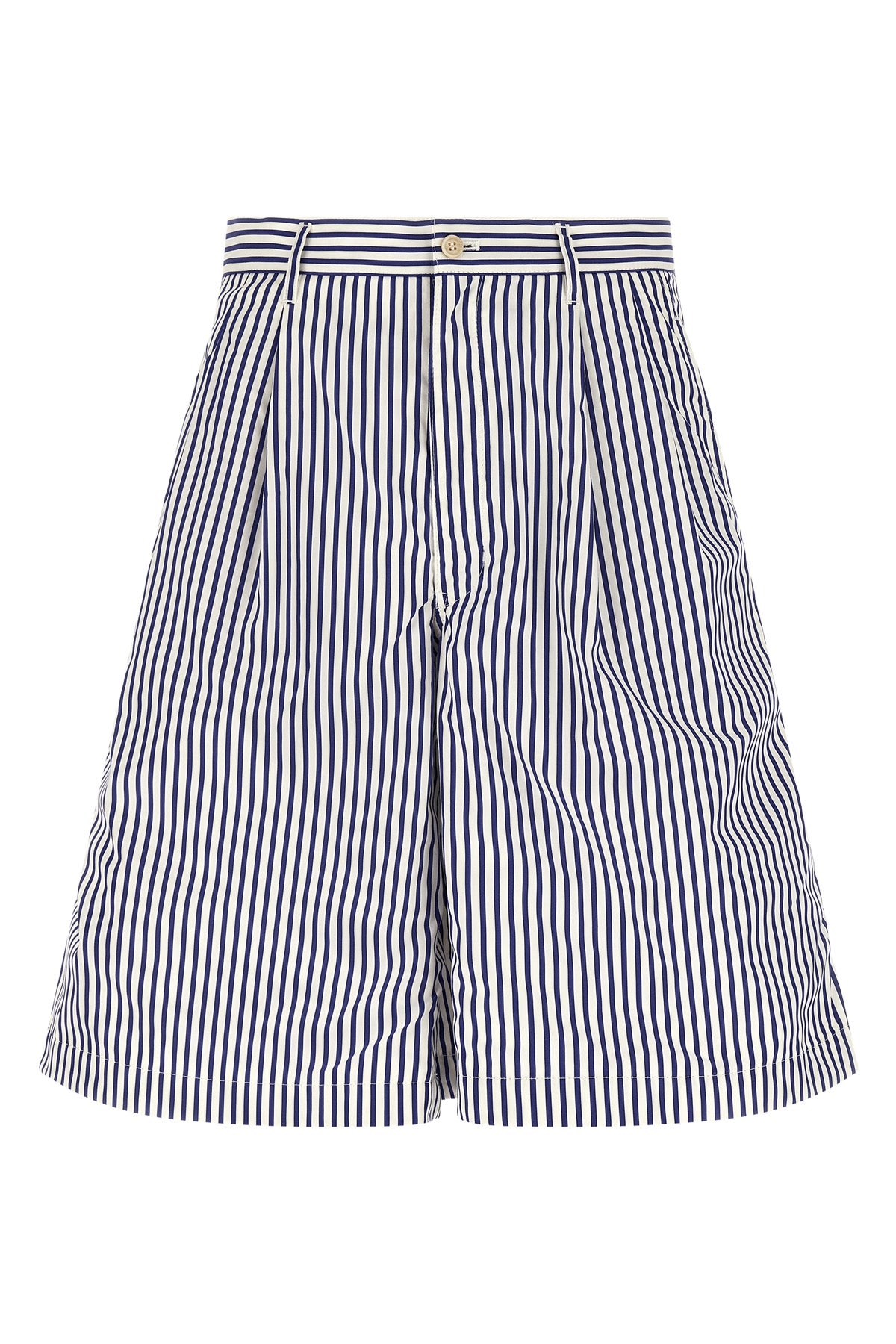striped cotton poplin bermuda shorts