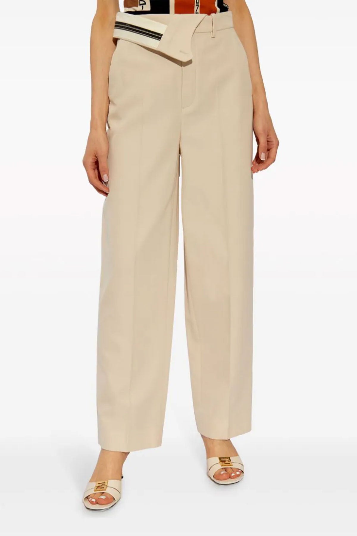 wool and cotton gabardine trousers