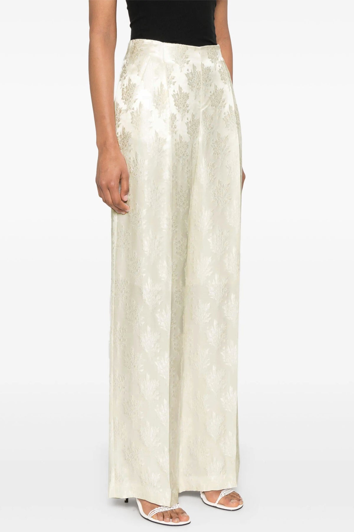 jacquard silk pants