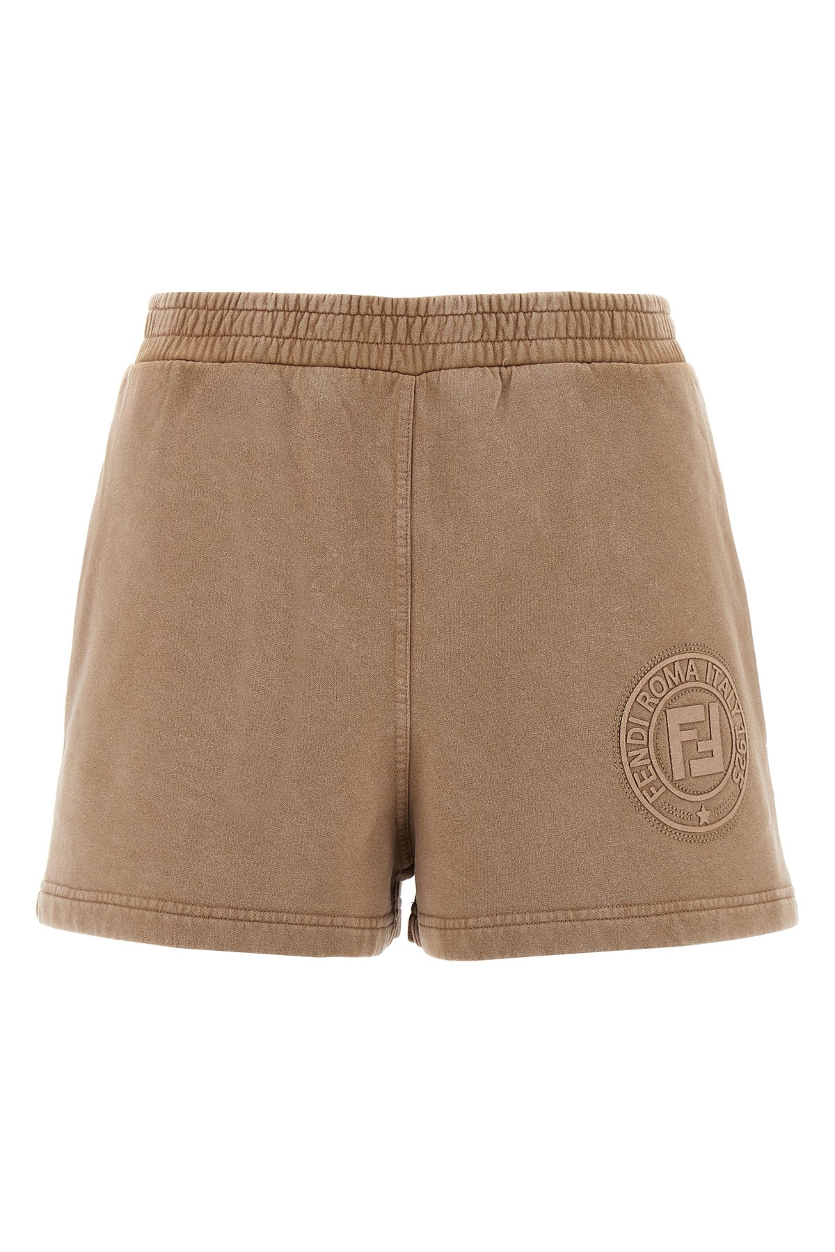 vintage effect cotton shorts