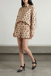 all-over falena dots print taffeta shorts