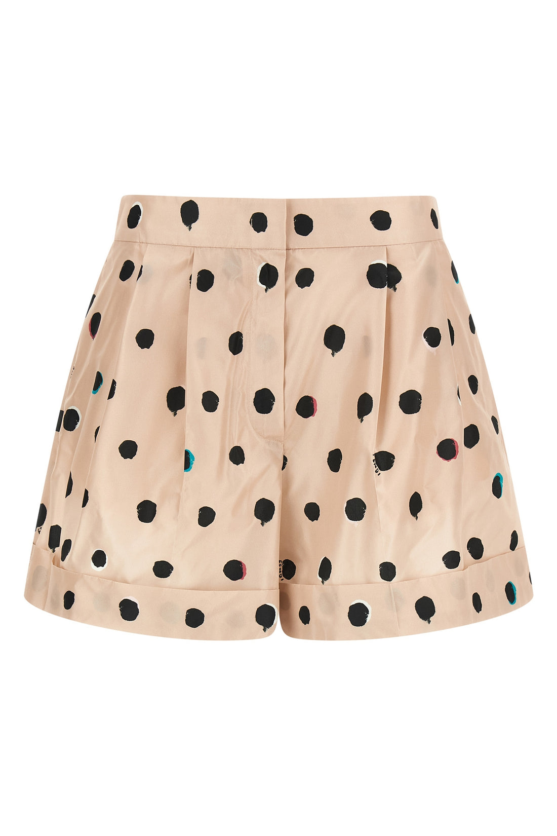 FENDI 38 all-over falena dots print taffeta shorts
