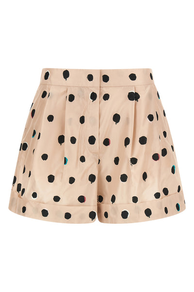 all-over falena dots print taffeta shorts
