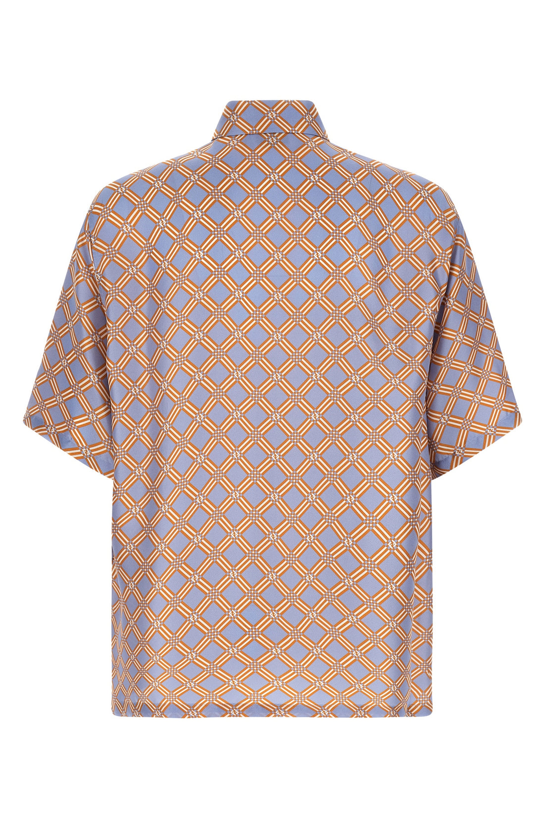 FENDI L the fendi net fendi shirt over silk short sleeve shirt