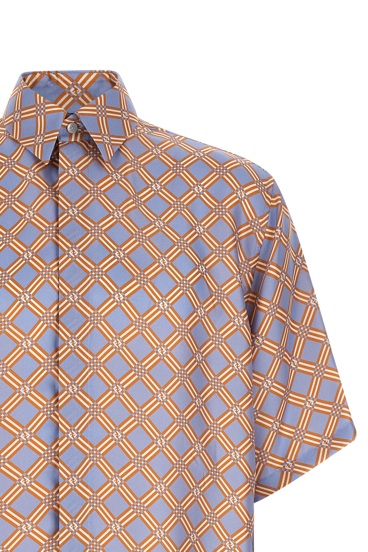 the fendi net fendi shirt over silk short sleeve shirt