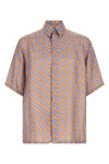 the fendi net fendi shirt over silk short sleeve shirt