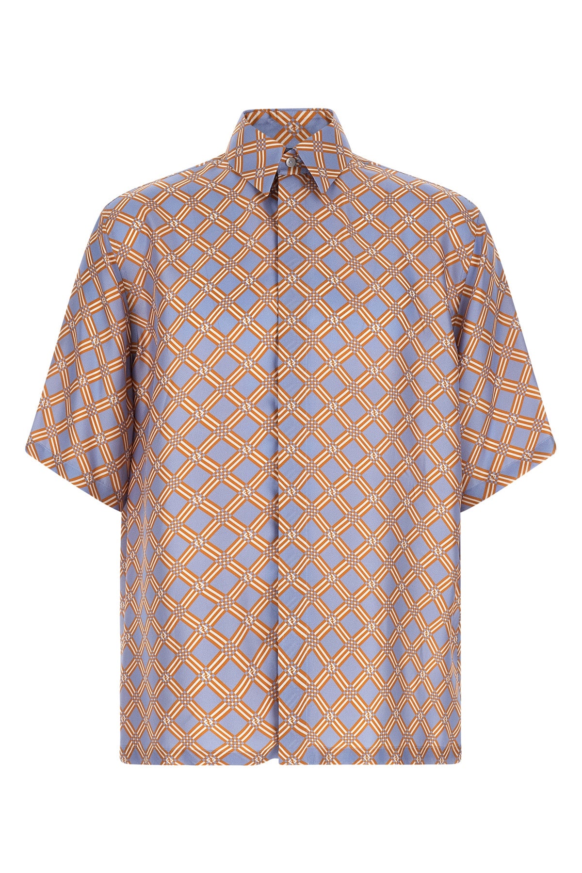the fendi net fendi shirt over silk short sleeve shirt