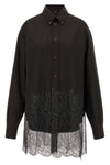 pinstripe patterned wool shirt