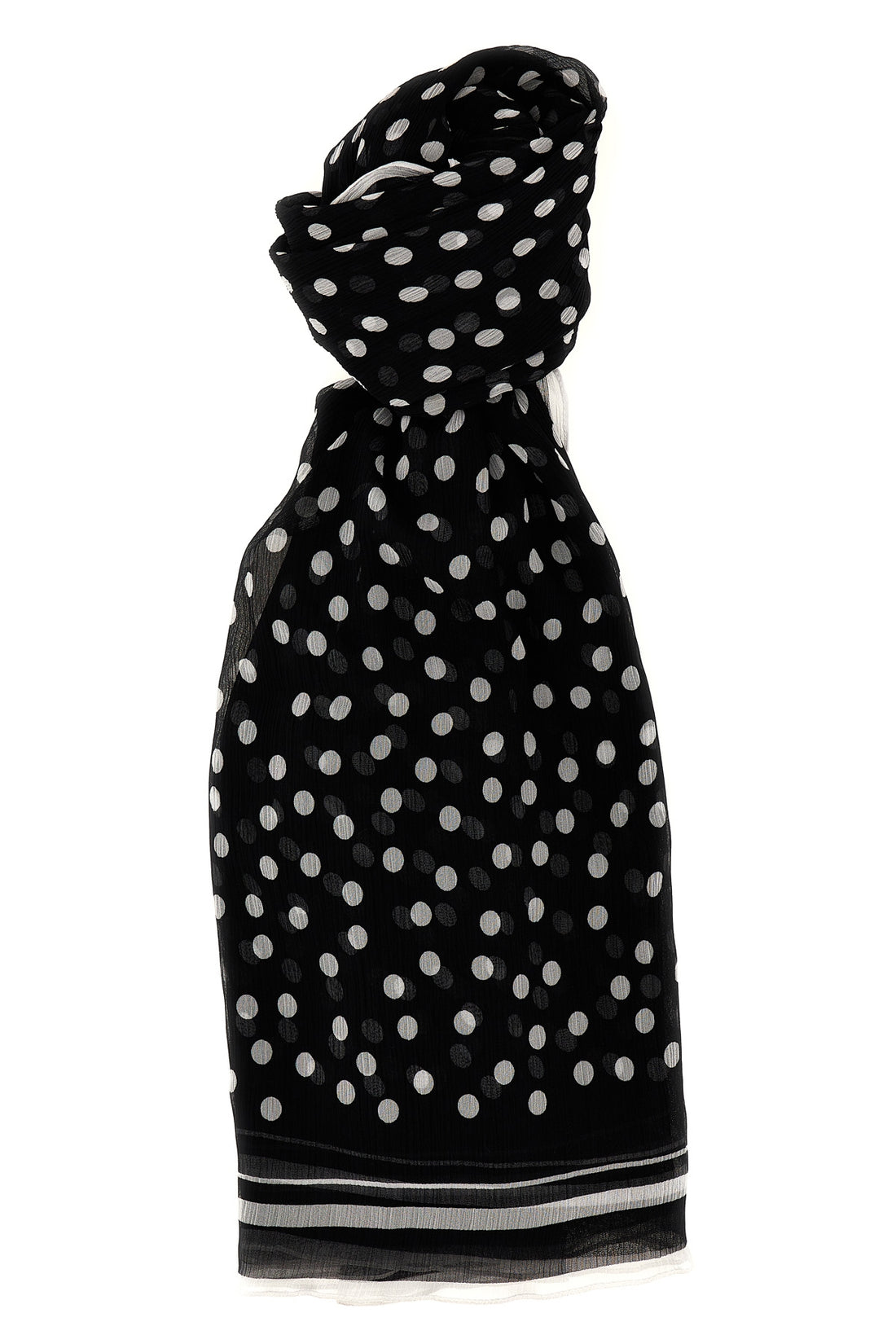 DOLCE &amp; GABBANA OS polka dot silk chiffon scarf