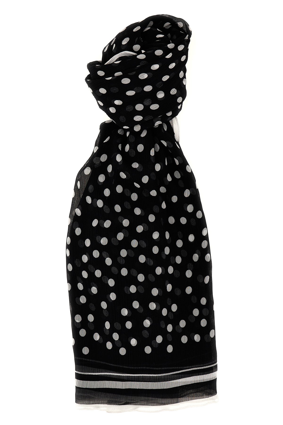 polka dot silk chiffon scarf