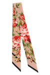 bouquet rose print silk twill bandeau