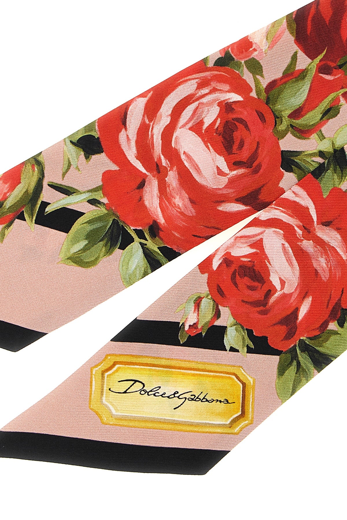 bouquet rose print silk twill bandeau