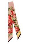 bouquet rose print silk twill bandeau
