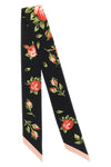 bouquet rose print silk twill bandeau
