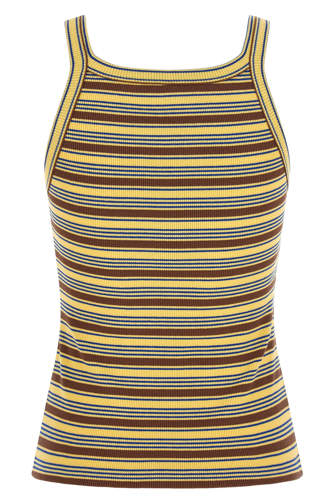 FENDI L the sleeveless fendi top defines a tight silhouette through cotton ribbed knit