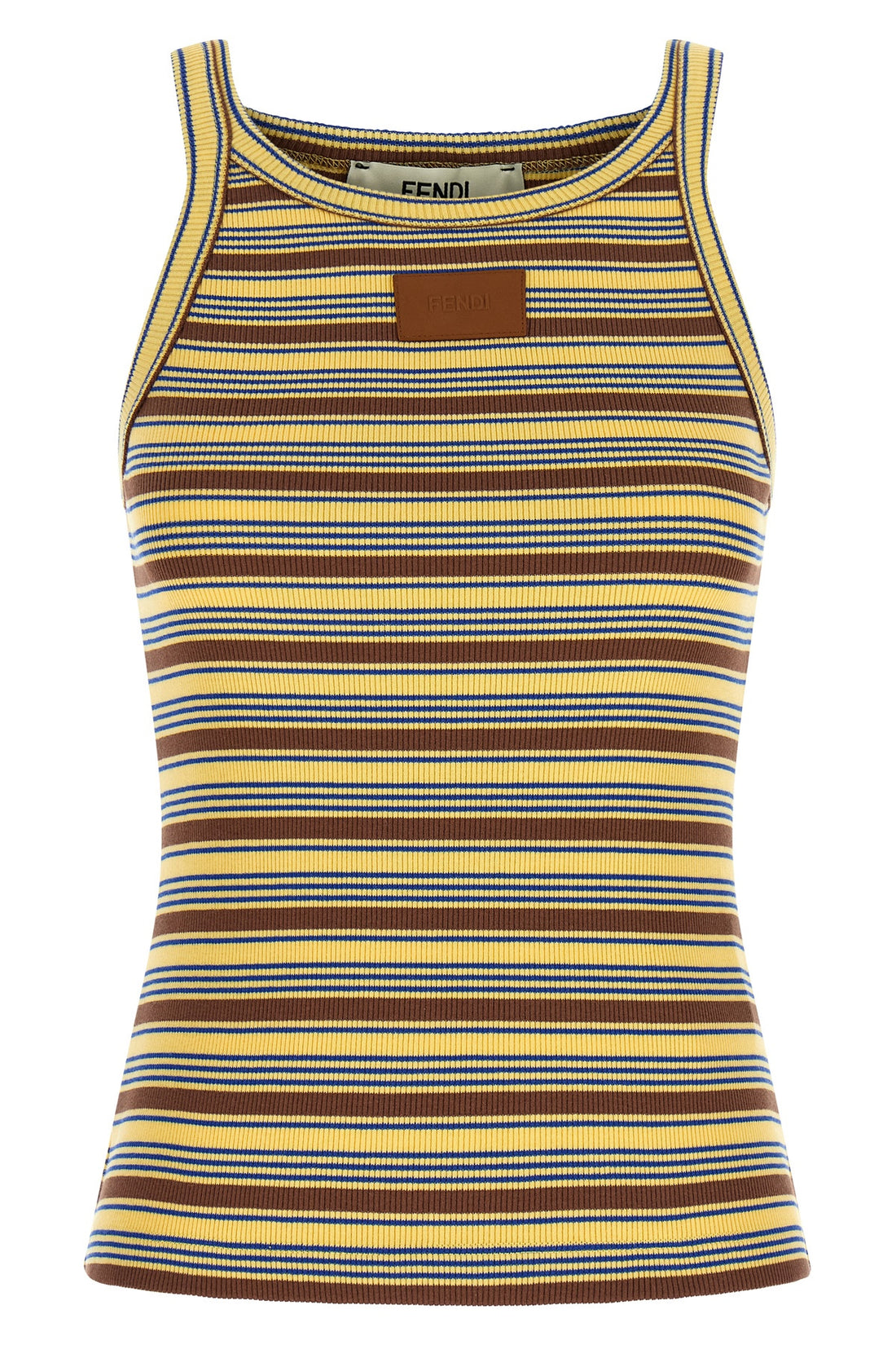 FENDI L the sleeveless fendi top defines a tight silhouette through cotton ribbed knit